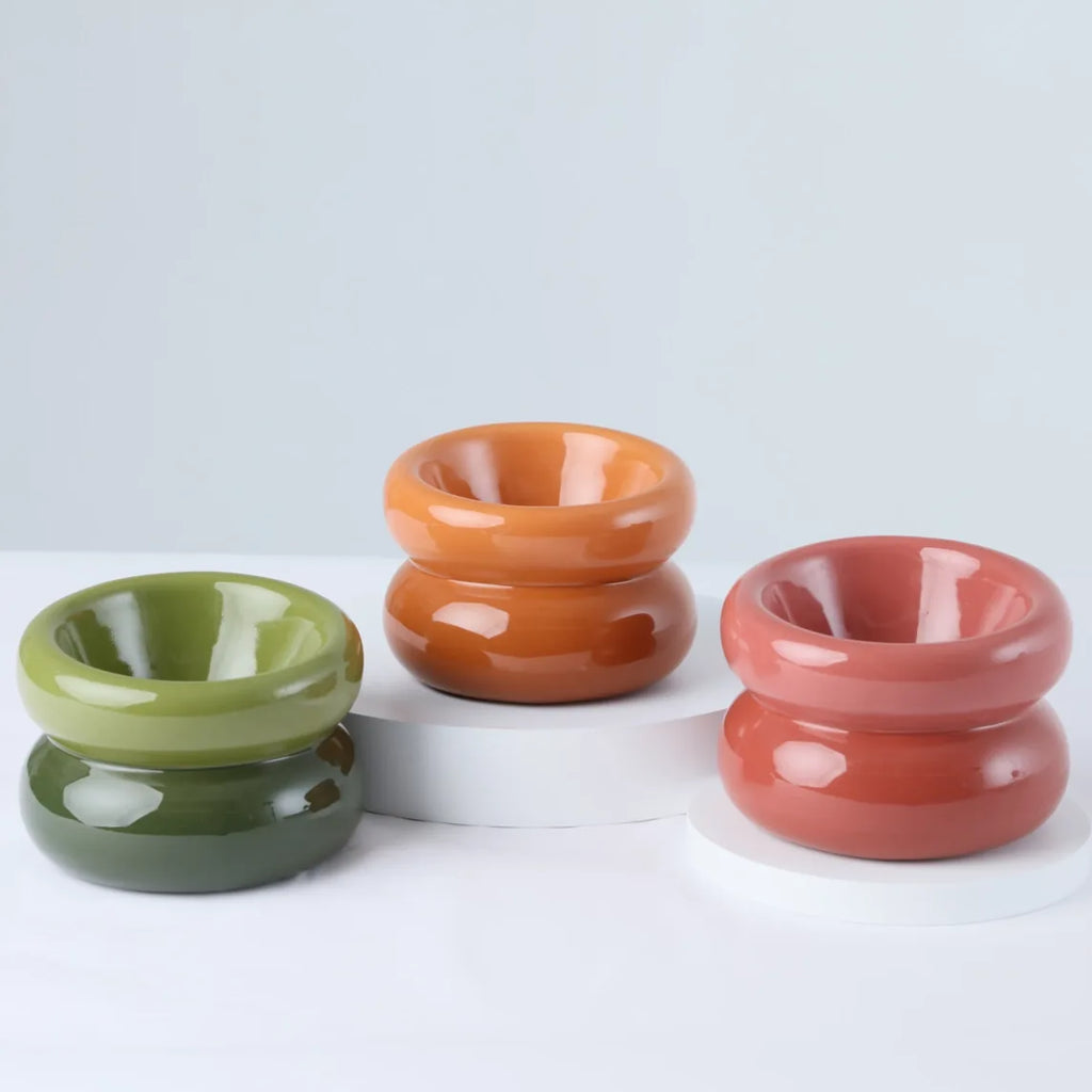 Gamelle souflée en céramique - Vert avocat