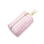 Porte-sac pour déjections canines - Vichy rose