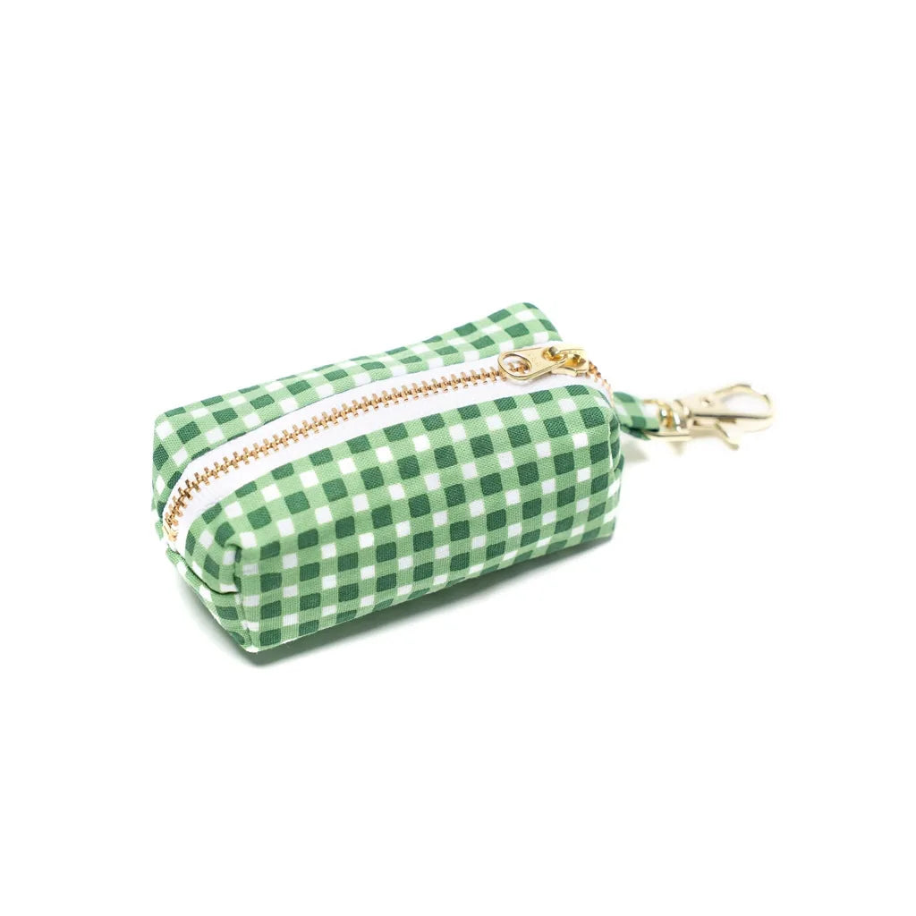 Porte-sac pour déjections canines - Vichy vert