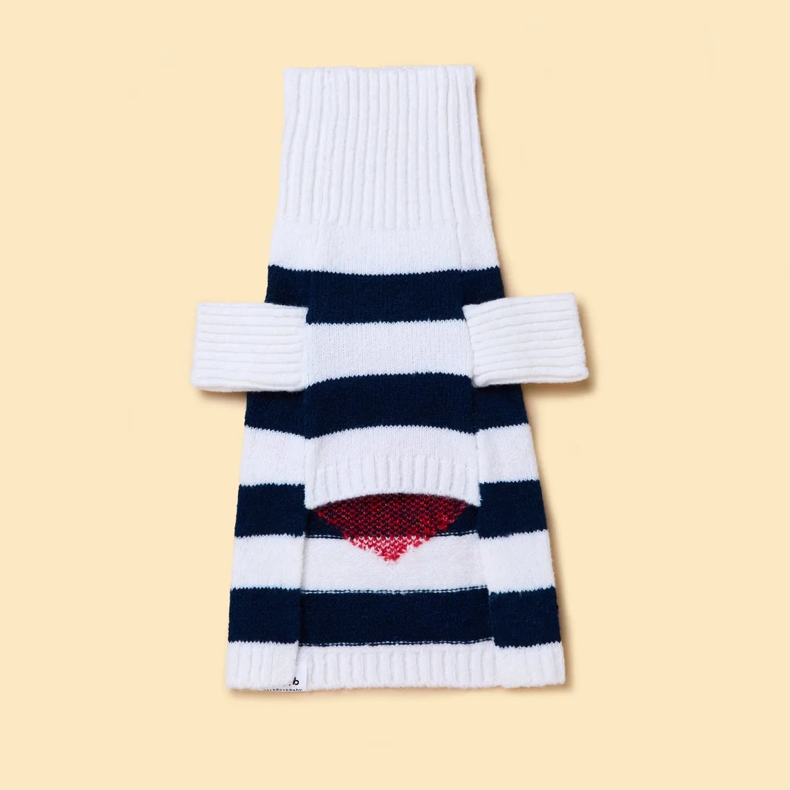 Pull à col rayé et coeur